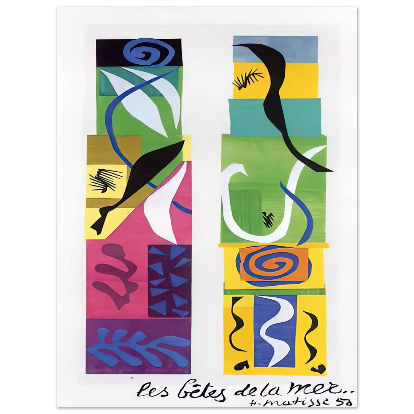 Henri Matisse - THE MARITIME WILDLIFE 1950  75x100 cm / 30x40inches Fine Art Poster