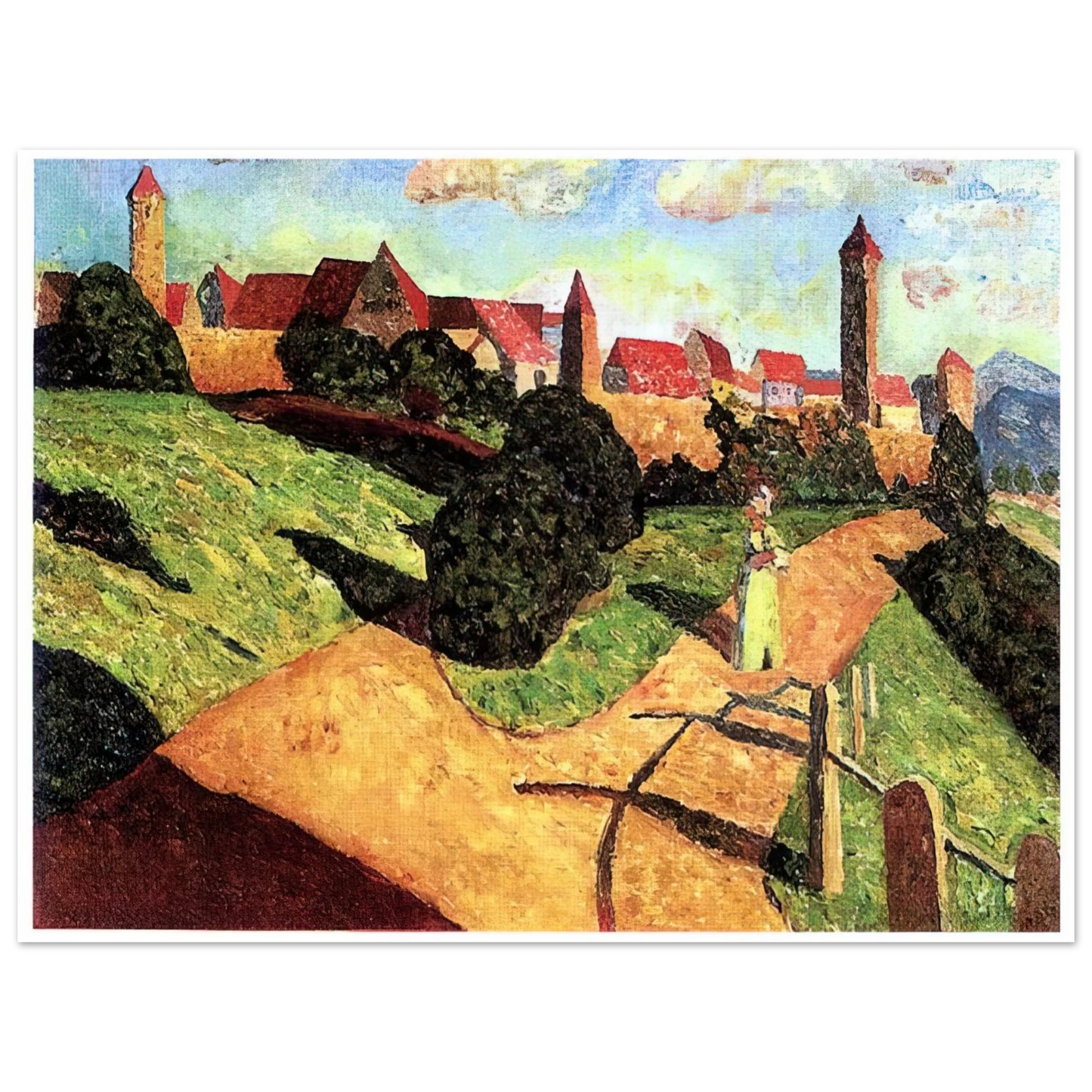 Wassily Kandinsky - OLD TOWN II 1902  75x100 cm / 30x40inches Fine Art Poster