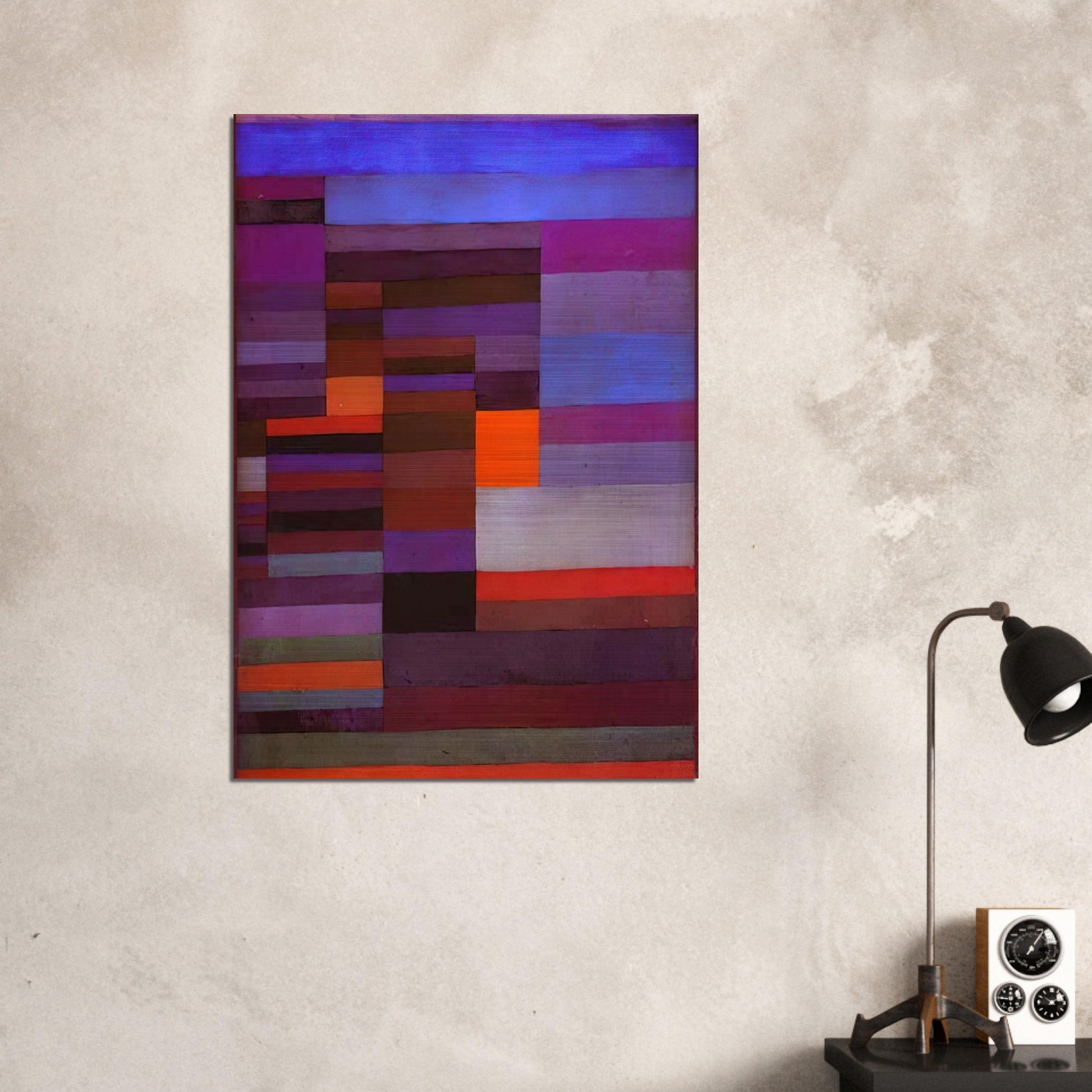 FIRE EVENING 1929 - Paul Klee Brushed Aluminum Print - 70x100 cm / 28x40 inches | Paul Klee Aluminum Print | Paul Klee Prints