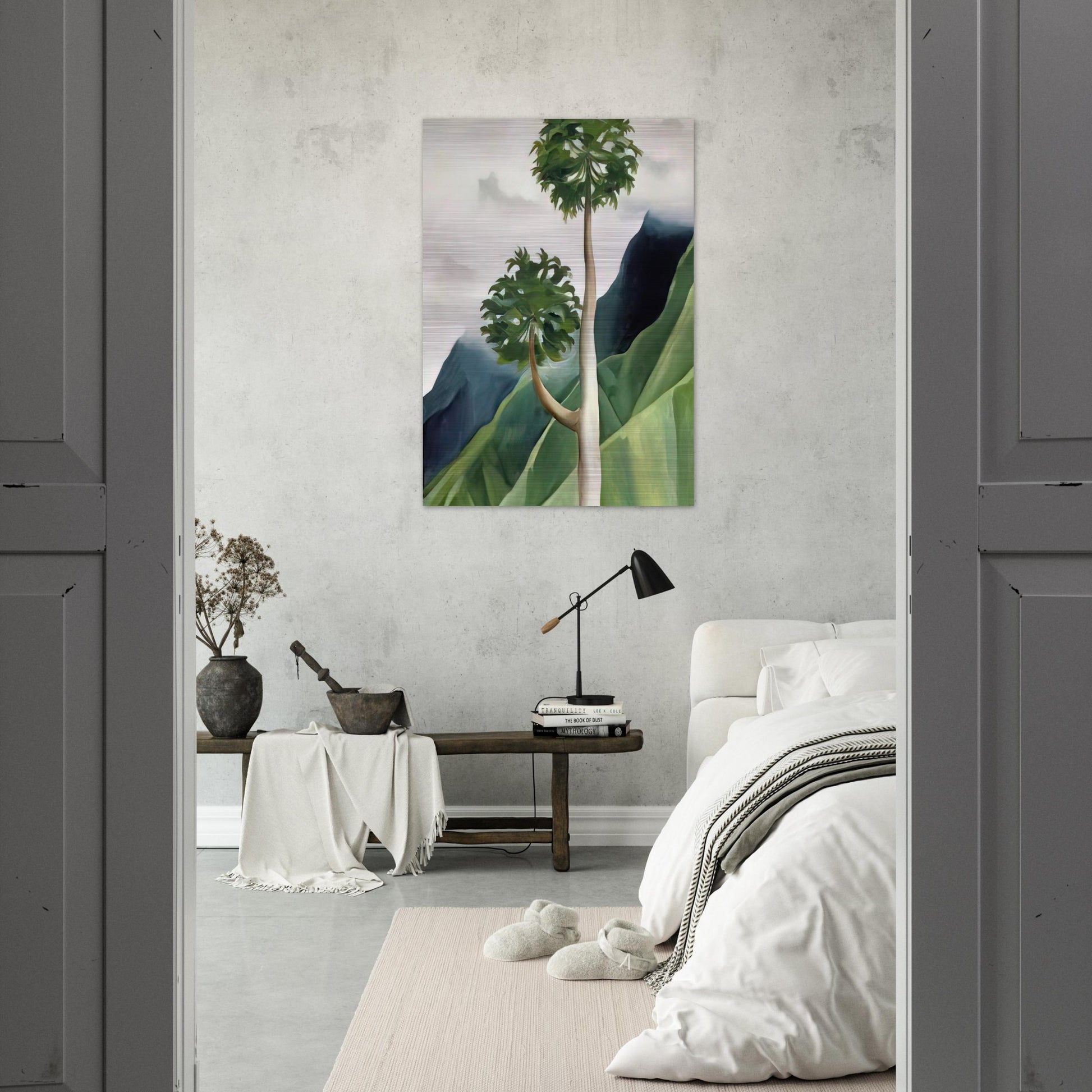 Papaya Tree-Iao Valley - Georgia O'Keeffe Brushed Aluminum Print - 70x100 cm / 28x40 inches | Georgia O'Keeffe Aluminum Print | Georgia O'Keeffe Prints