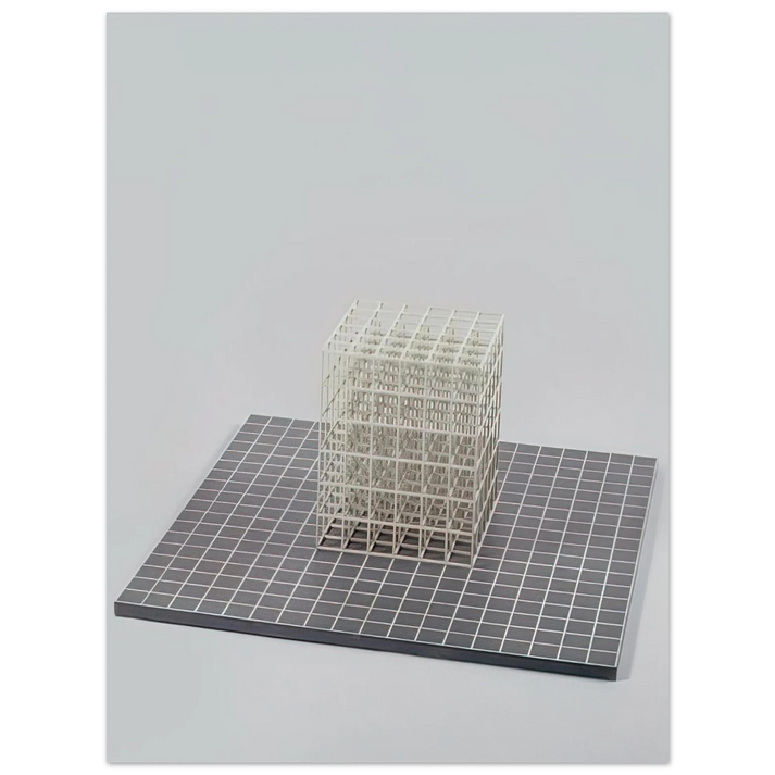 Sol LeWitt - Modular cube. Base  75x100 cm / 30x40inches Fine Art Poster