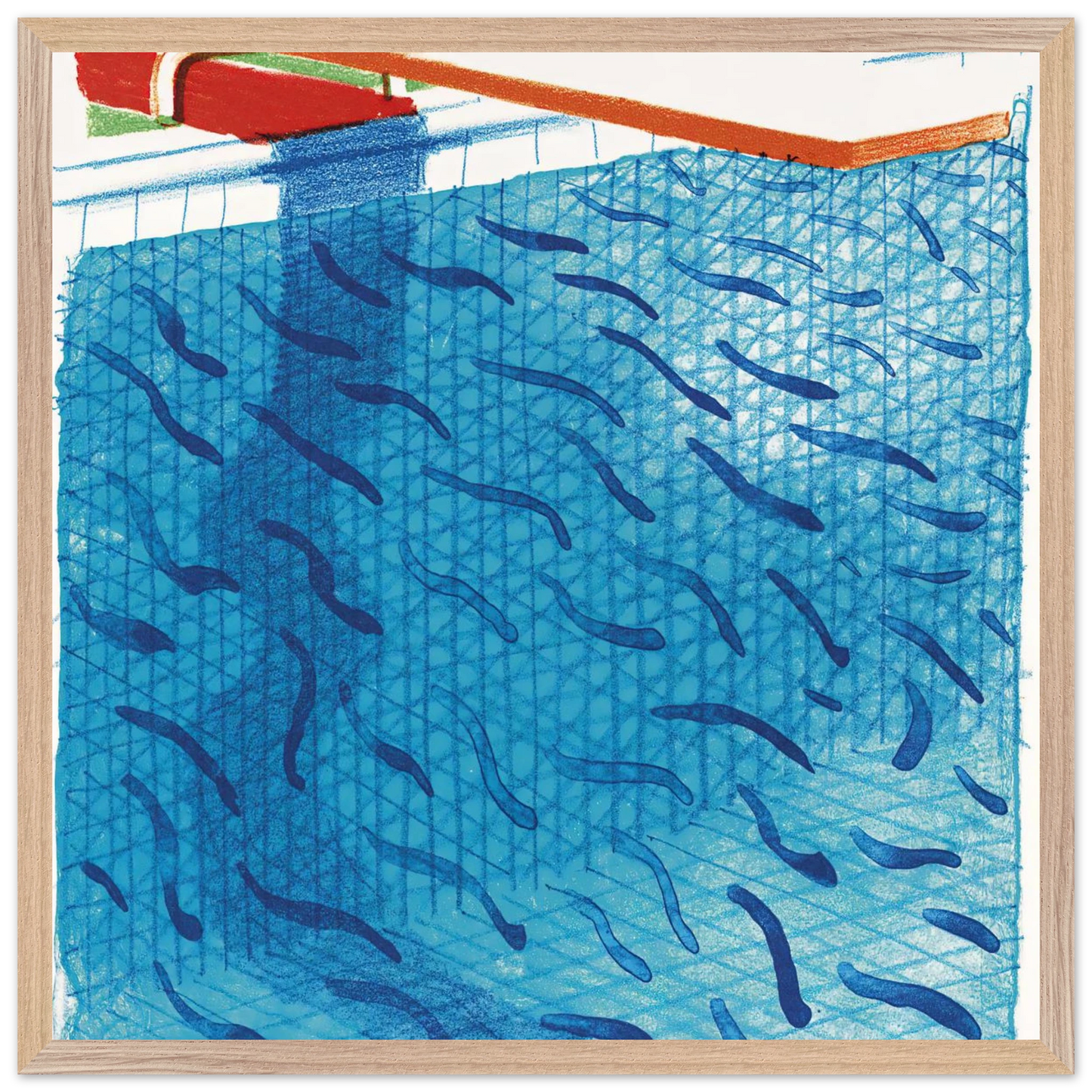 David Hockney - David Hockney Wall art - 70x70 cm / 28x28 inches - Premium Wooden Framed Poster With Fine Art Paper-canvas - White frame