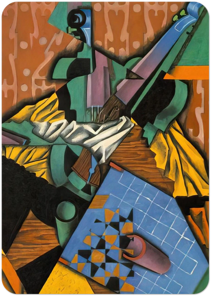 PHOTOGRAPH OF VIOLIN AND CHECKERBOARD 1913 By Juan Gris Pack of 10 Post Cards | Juan Gris Post Cards | A6 (10.5 x 14.8 cm) - 4.1 x 5.8 inches