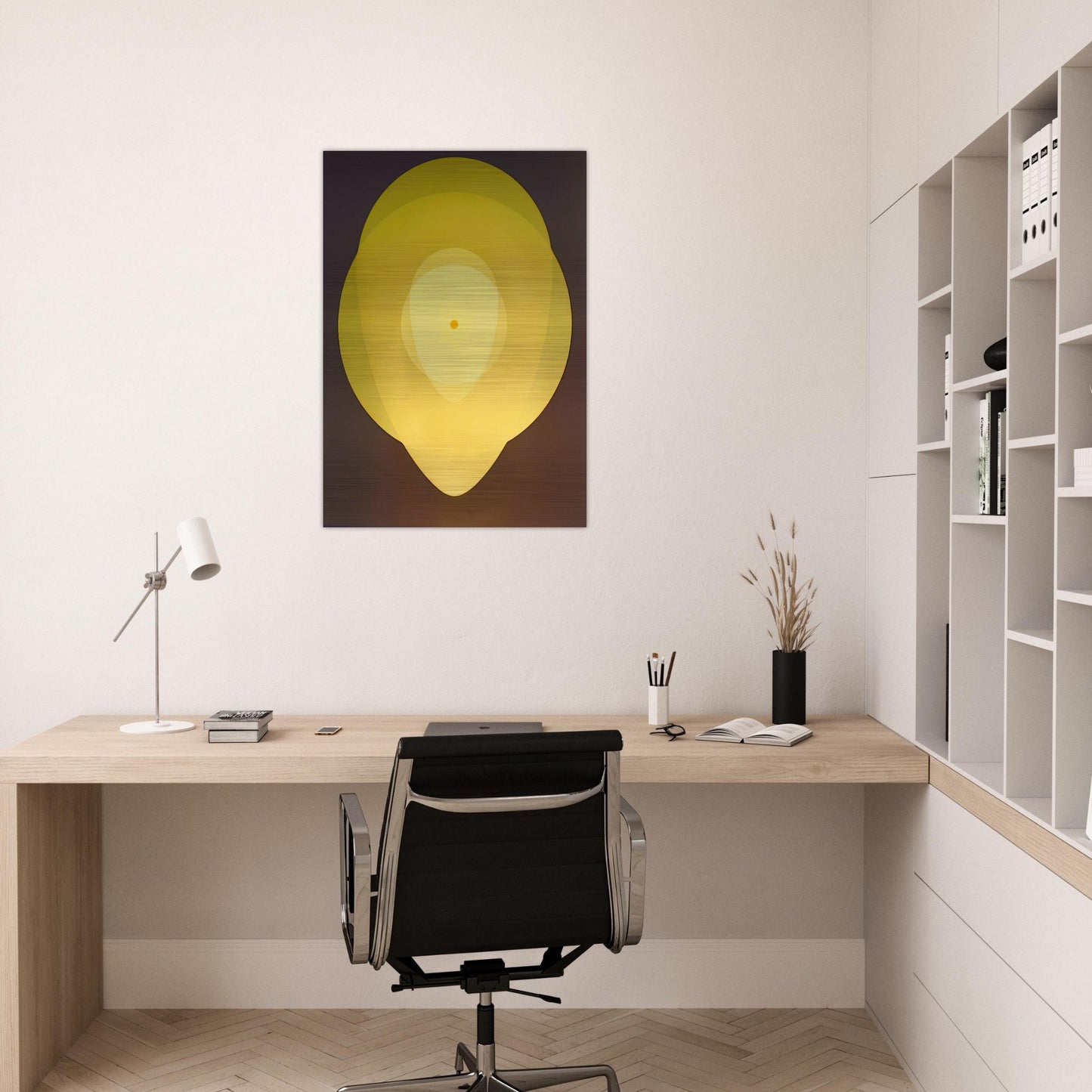 Yellow Mandala - 1970 - Clarence Holbrook Carter Brushed Aluminum Print - 70x100 cm / 28x40 inches | Clarence Holbrook Carter Aluminum Print | Clarence Holbrook Carter Prints