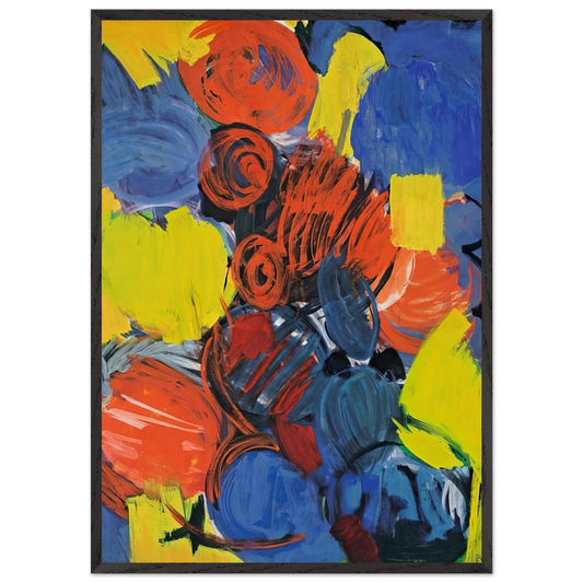 Weizengelb - 1962 - Ernst Wilhelm Nay 70x100 cm / 28x40 inches Framed Art Print – Black Wooden Frame