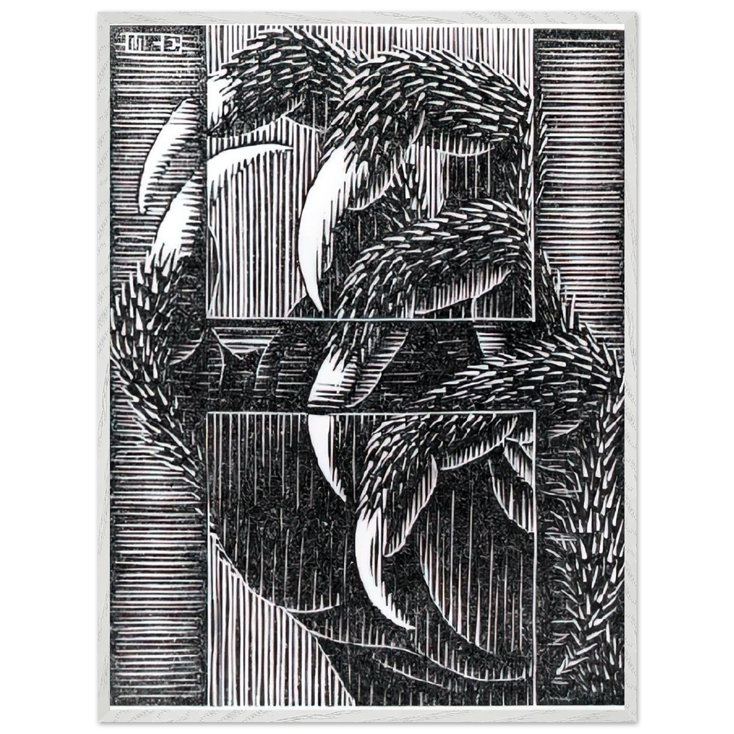 MC Escher - ESCHER (13) Wall Art - 60x80 cm / 24x32 inches - Premium Wooden Framed Poster With Fine Art Paper-canvas - Black frame