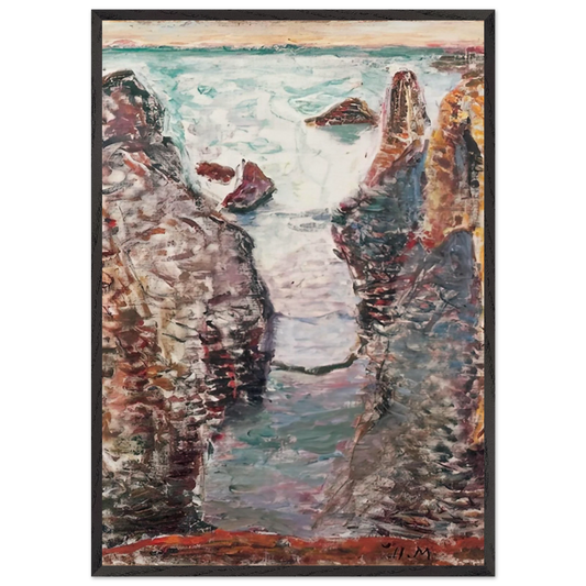 CIFFS BELLE ILE 1897 - Henri Matisse 70x100 cm / 28x40 inches Framed Art Print – Black Wooden Frame