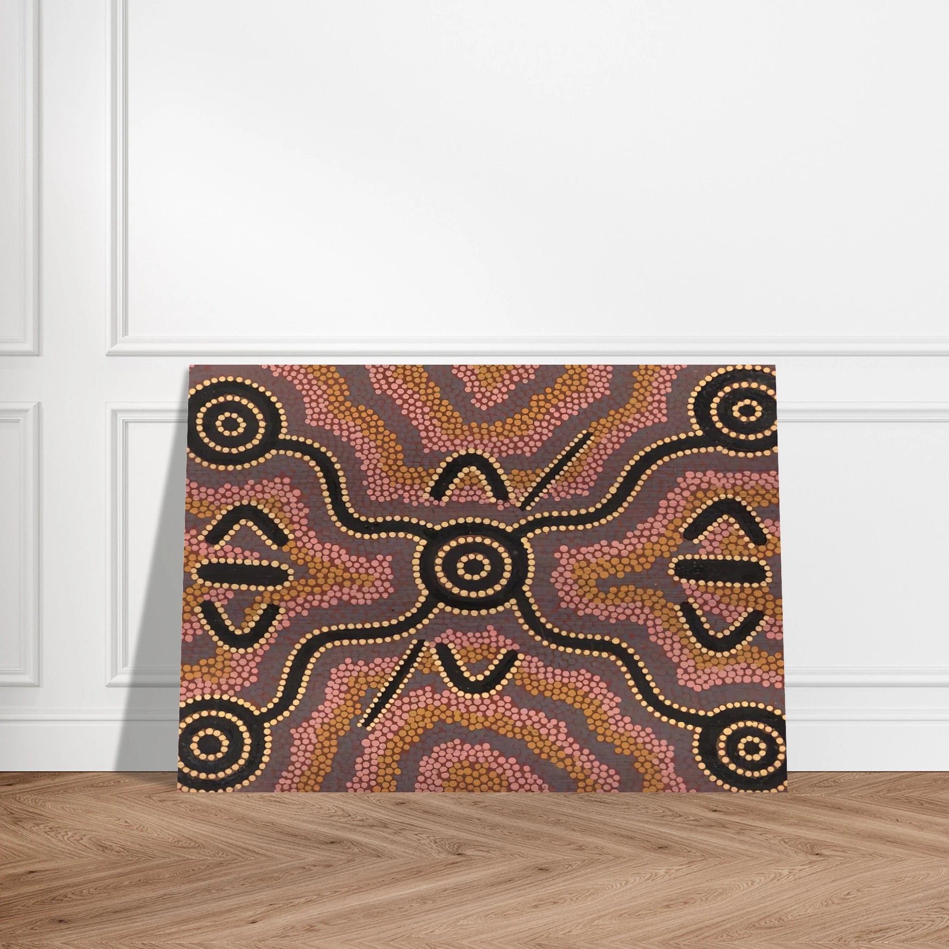 Untitled - 1980 - Clifford Possum Tjapaltjarri Brushed Aluminum Print - 70x100 cm / 28x40 inches | Clifford Possum Tjapaltjarri Aluminum Print | Clifford Possum Tjapaltjarri Prints