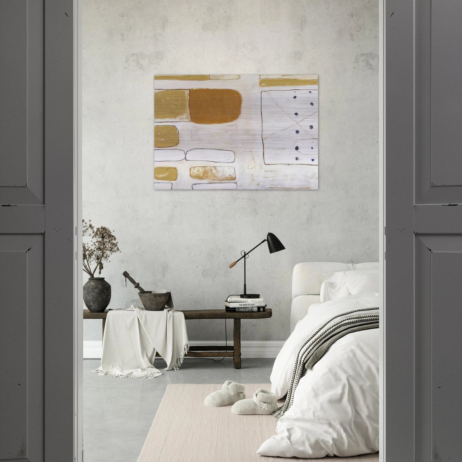 White, Sand and Ochre - 1961 - William Scott Brushed Aluminum Print - 70x100 cm / 28x40 inches | William Scott Aluminum Print | William Scott Prints