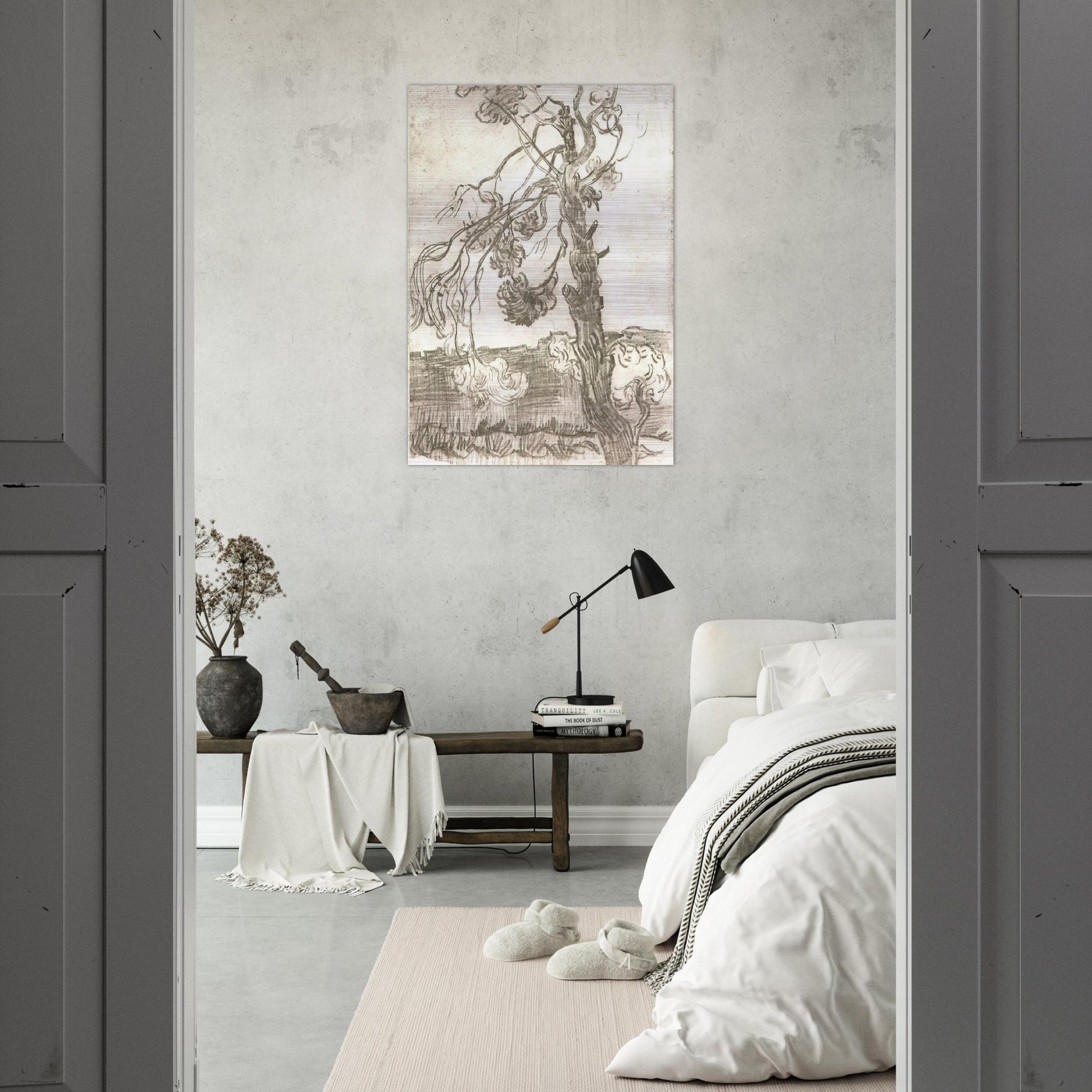 A Weather-Beaten Pine Tree - Vincent van Gogh Brushed Aluminum Print - 70x100 cm / 28x40 inches | Vincent van Gogh Aluminum Print | Vincent van Gogh Prints