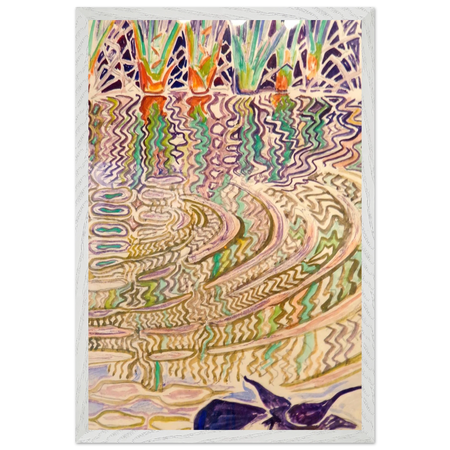 Walter Inglis Anderson - Walter Anderson Wall art - 27x35 cm / 11x14 inches - Premium Wooden Framed Poster With Fine Art Paper-canvas - White frame