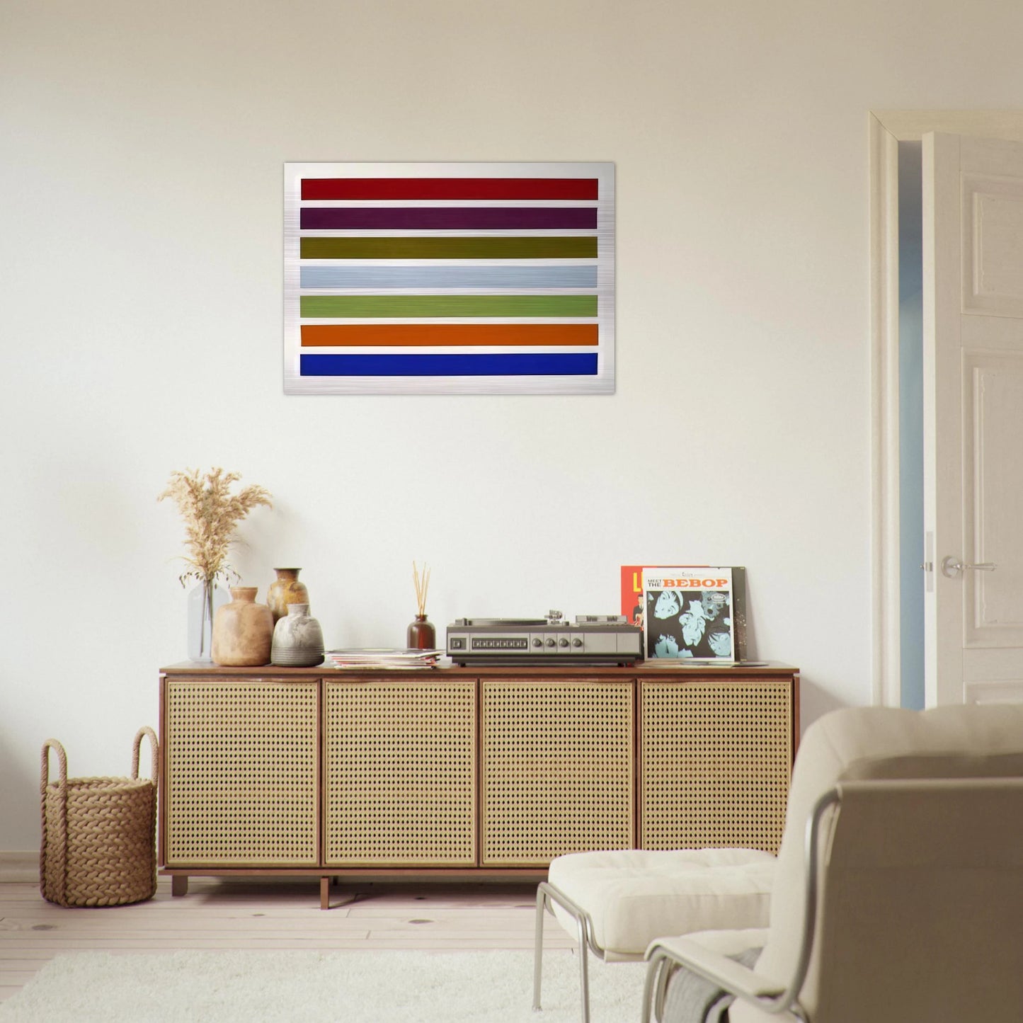 Wall Stripes No. 3 - 1962 - Gene Davis Brushed Aluminum Print - 70x100 cm / 28x40 inches | Gene Davis Aluminum Print | Gene Davis Prints