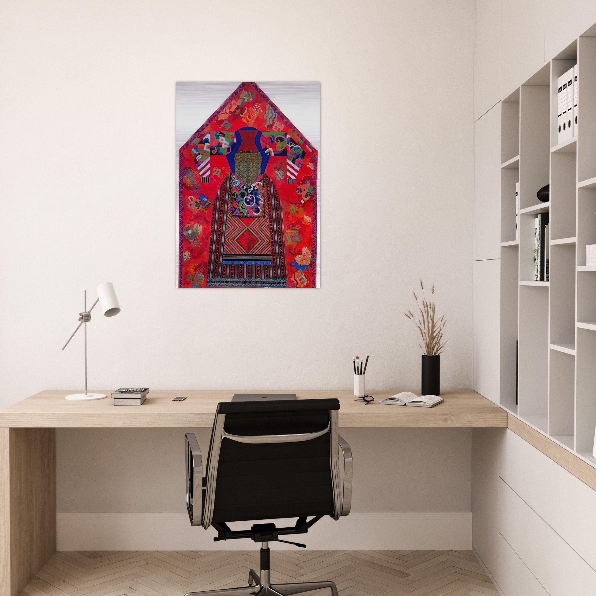The Poet - Feminist Art, PD Pattern and Decoration - Miriam Schapiro Brushed Aluminum Print - 70x100 cm / 28x40 inches | Miriam Schapiro Aluminum Print | Miriam Schapiro Prints