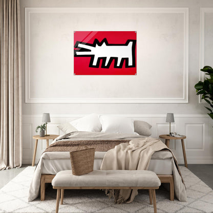 BARKING DOG 1990 - Keith Haring Acrylic Print - 70x100 cm / 28x40″ inches | Keith Haring Art For Sale