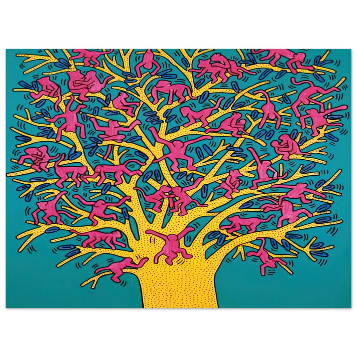 Keith Haring - THE TREE OF MONKEYS  75x100 cm / 30x40inches Fine Art Poster