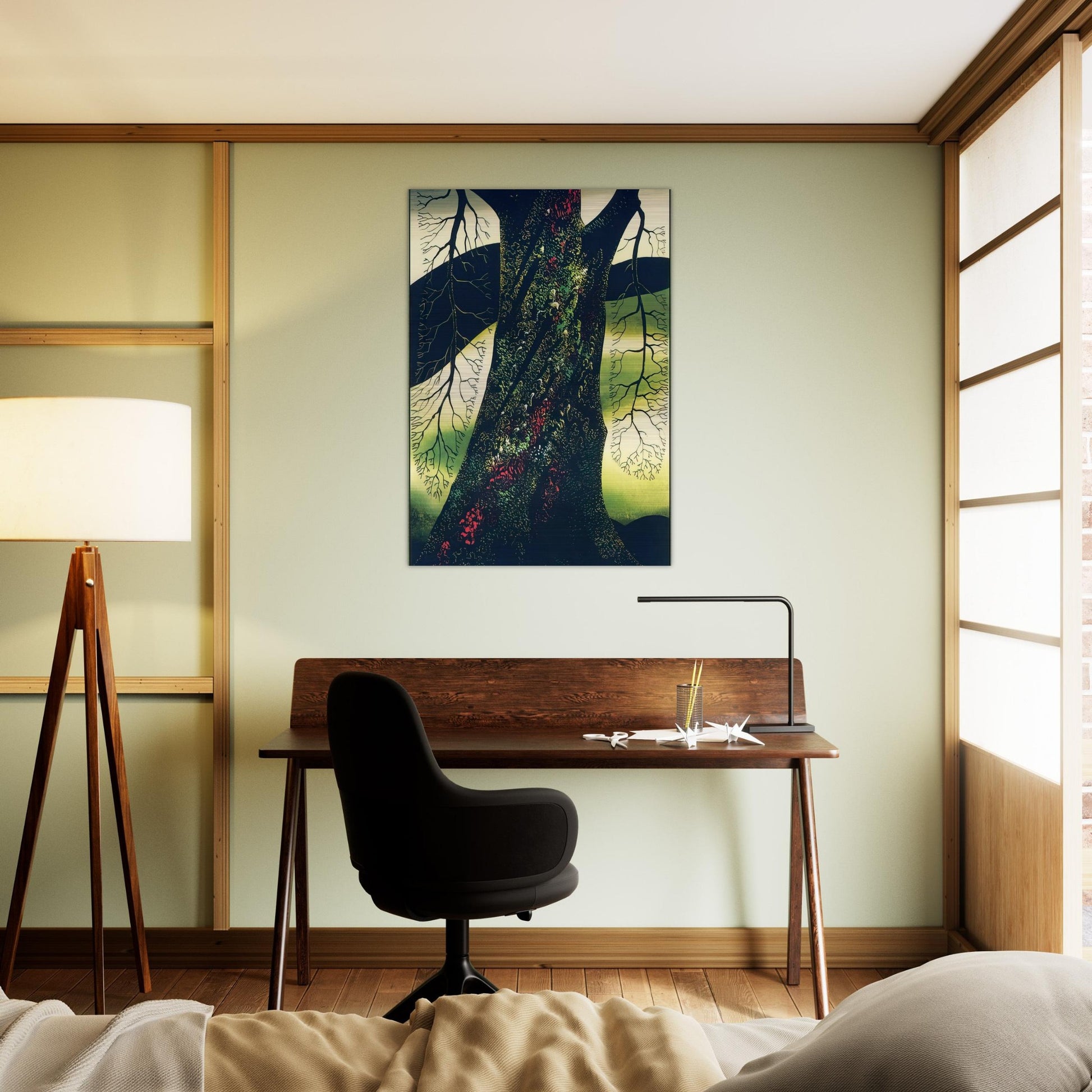 Oak Tree - Eyvind Earle Brushed Aluminum Print - 70x100 cm / 28x40 inches | Eyvind Earle Aluminum Print | Eyvind Earle Prints