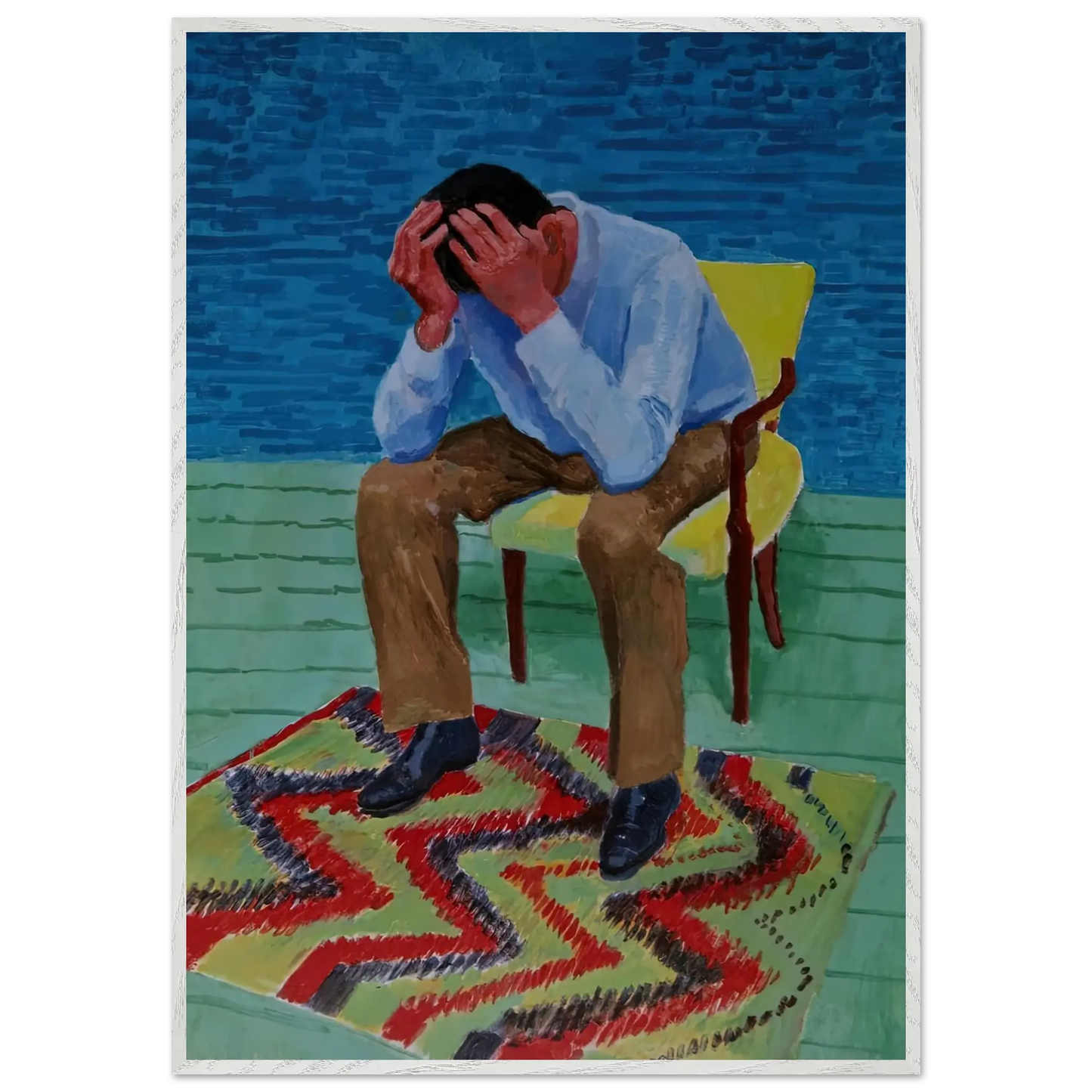 David Hockney - David Hockney Wall art - 50x70 cm / 20x28 Inches - Premium Wooden Framed Poster With Fine Art Paper - Wood frame