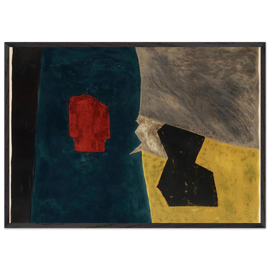 Composition bleue jaune et grise - 1958 - Serge Poliakoff 70x100 cm / 28x40 inches Framed Art Print – Black Wooden Frame