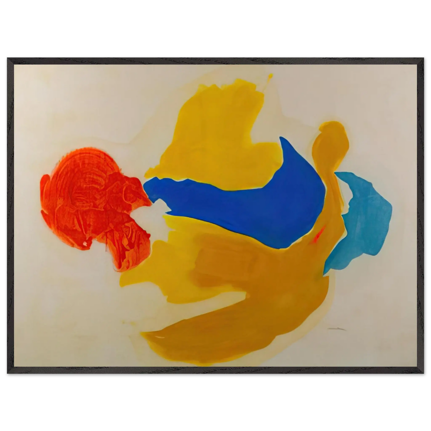 Helen Frankenthaler - Blue Jay - 1963  United States Wall art - A2 (42 x 59.4  cm) - Premium Wooden Framed Poster With Fine Art Paper - Black frame