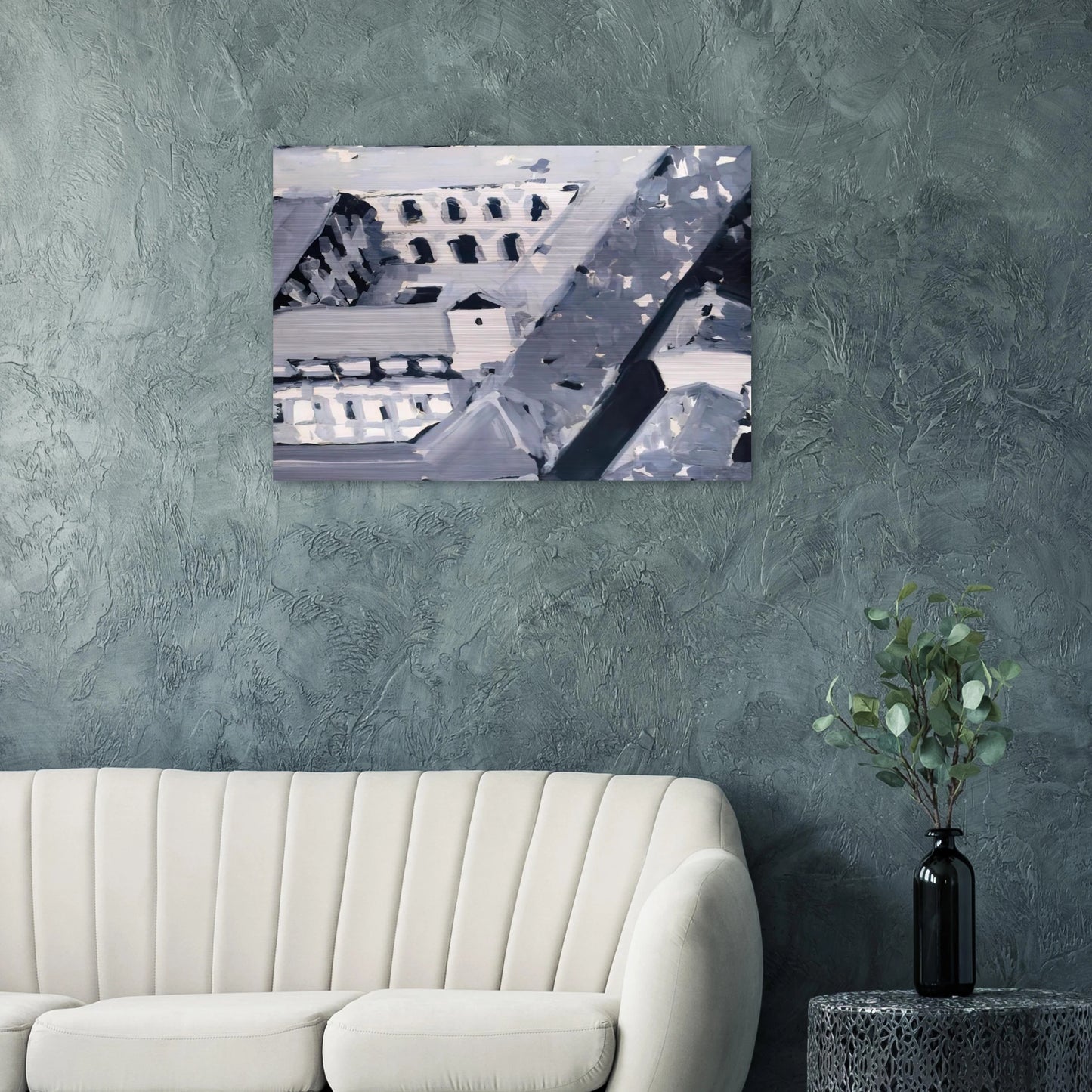 TOWNSCAPE M5 1968 - Gerhard Richter Brushed Aluminum Print - 70x100 cm / 28x40 inches | Gerhard Richter Aluminum Print | Gerhard Richter Prints