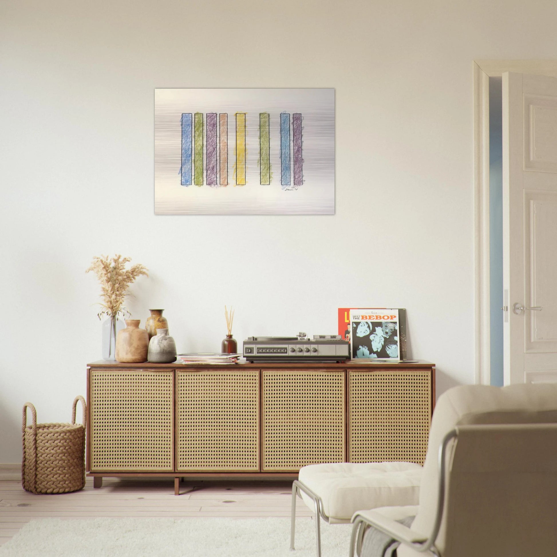 Untitled - 1978 - Gene Davis Brushed Aluminum Print - 70x100 cm / 28x40 inches | Gene Davis Aluminum Print | Gene Davis Prints