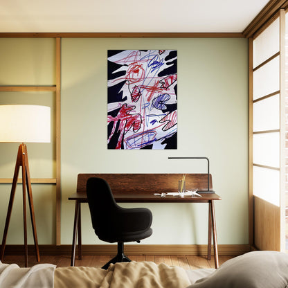 ACTIVATION XLVII - Jean Dubuffet Brushed Aluminum Print - 70x100 cm / 28x40 inches | Jean Dubuffet Aluminum Print | Jean Dubuffet Prints