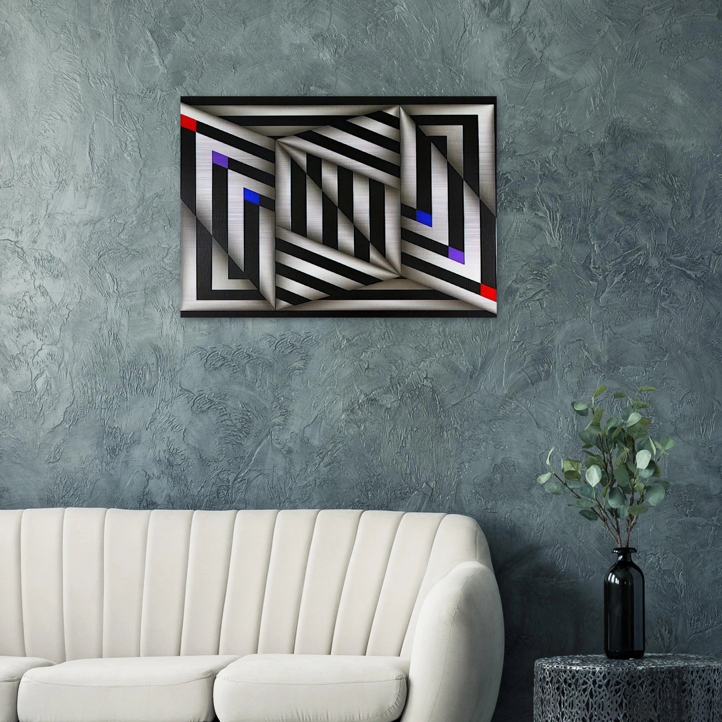 Saratoy III - 1980 - Omar Rayo Brushed Aluminum Print - 70x100 cm / 28x40 inches | Omar Rayo Aluminum Print | Omar Rayo Prints