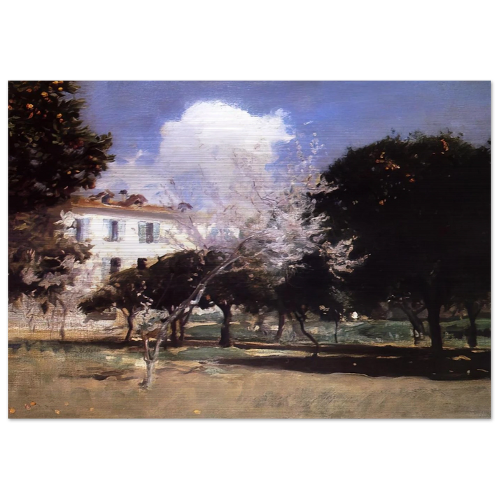 House and Garden - John Singer Sargent Brushed Aluminum Print - 70x100 cm / 28x40 inches | John Singer Sargent Aluminum Print | John Singer Sargent Prints