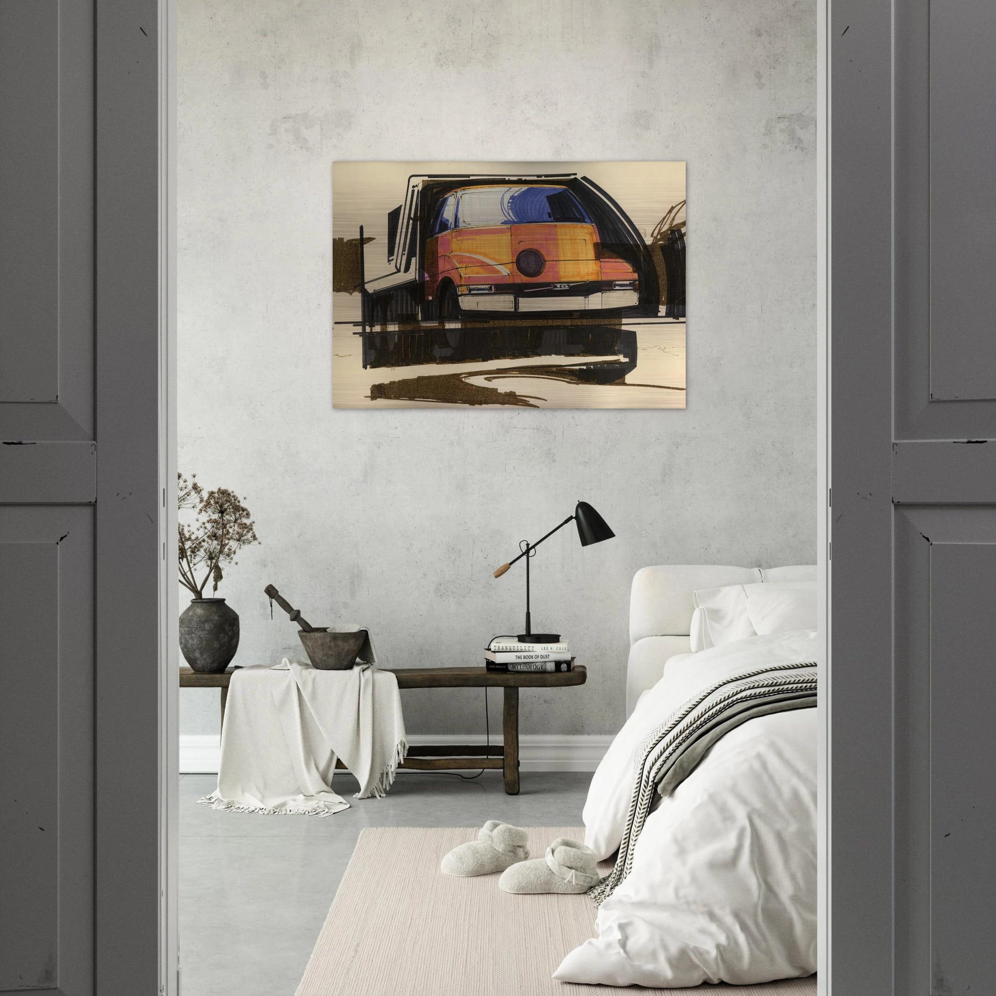 Syd Mead - Syd Mead Brushed Aluminum Print - 70x100 cm / 28x40 inches | Syd Mead Aluminum Print | Syd Mead Prints