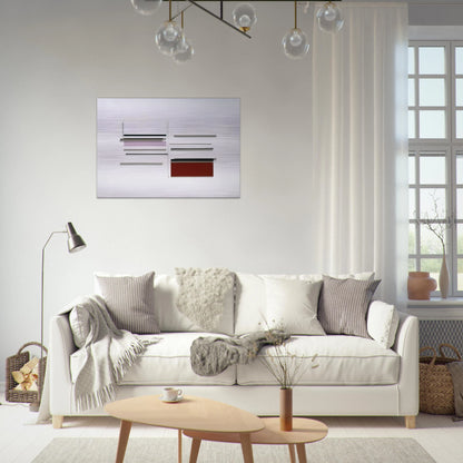 Abstract in White, Black, Indian and Lilac - 1957 - Victor Pasmore Brushed Aluminum Print - 70x100 cm / 28x40 inches | Victor Pasmore Aluminum Print | Victor Pasmore Prints