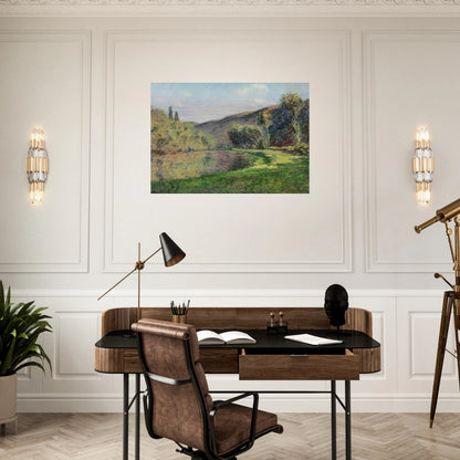The Arm of the Siene at Jeufosse, Afternoon - claude monet Brushed Aluminum Print - 70x100 cm / 28x40 inches | claude monet Aluminum Print | claude monet Prints