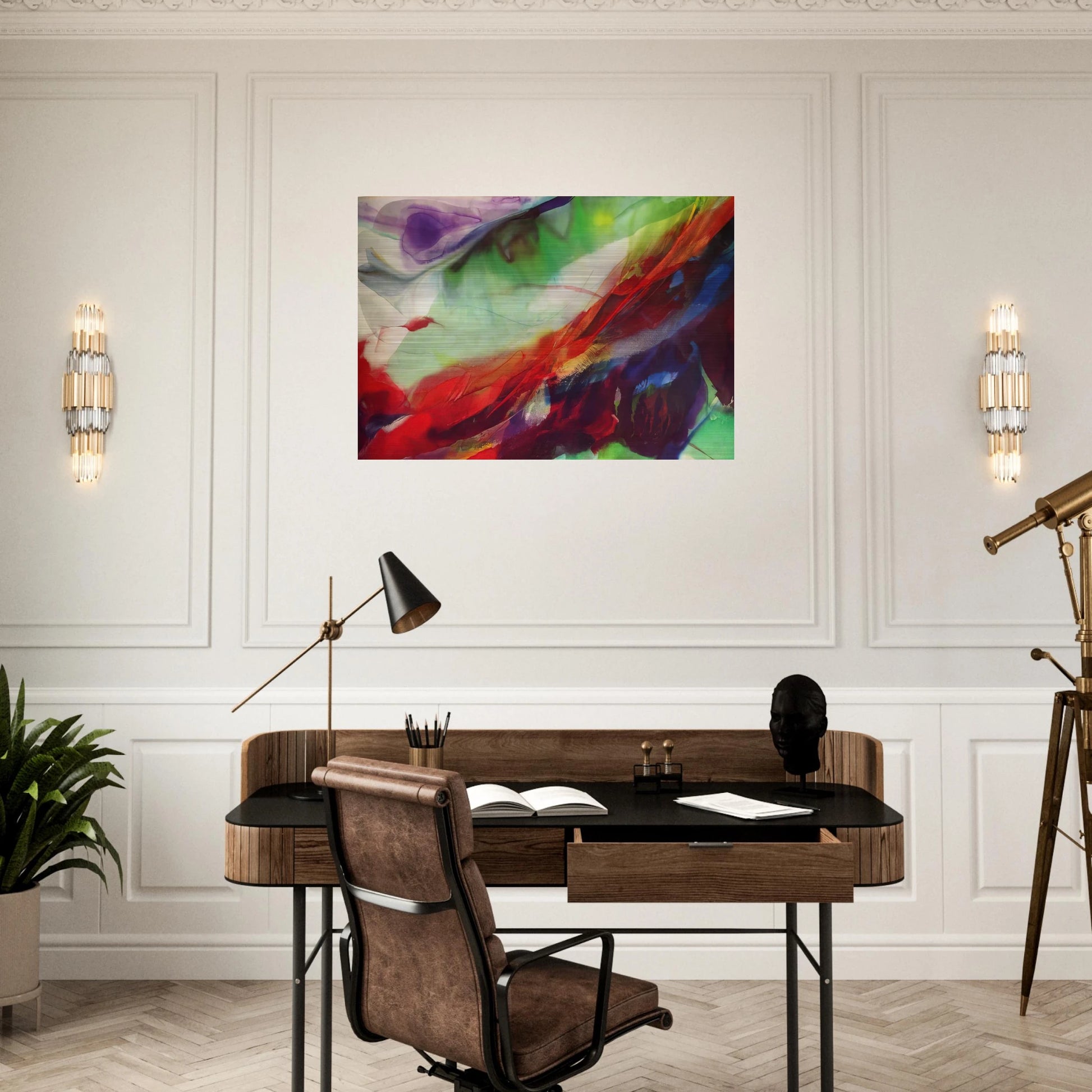 Phenomena Sun over the Hour Glass - 1966 - Paul Jenkins Brushed Aluminum Print - 70x100 cm / 28x40 inches | Paul Jenkins Aluminum Print | Paul Jenkins Prints