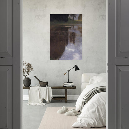 QUIET POND IN THE PARK OF APPEAL - Gustav Klimt Brushed Aluminum Print - 70x100 cm / 28x40 inches | Gustav Klimt Aluminum Print | Gustav Klimt Prints