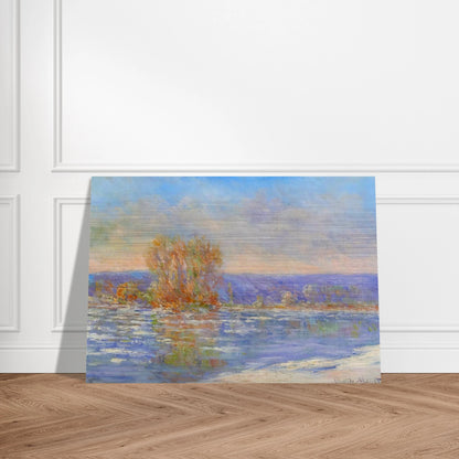 Floating Ice near Bennecourt - claude monet Brushed Aluminum Print - 70x100 cm / 28x40 inches | claude monet Aluminum Print | claude monet Prints