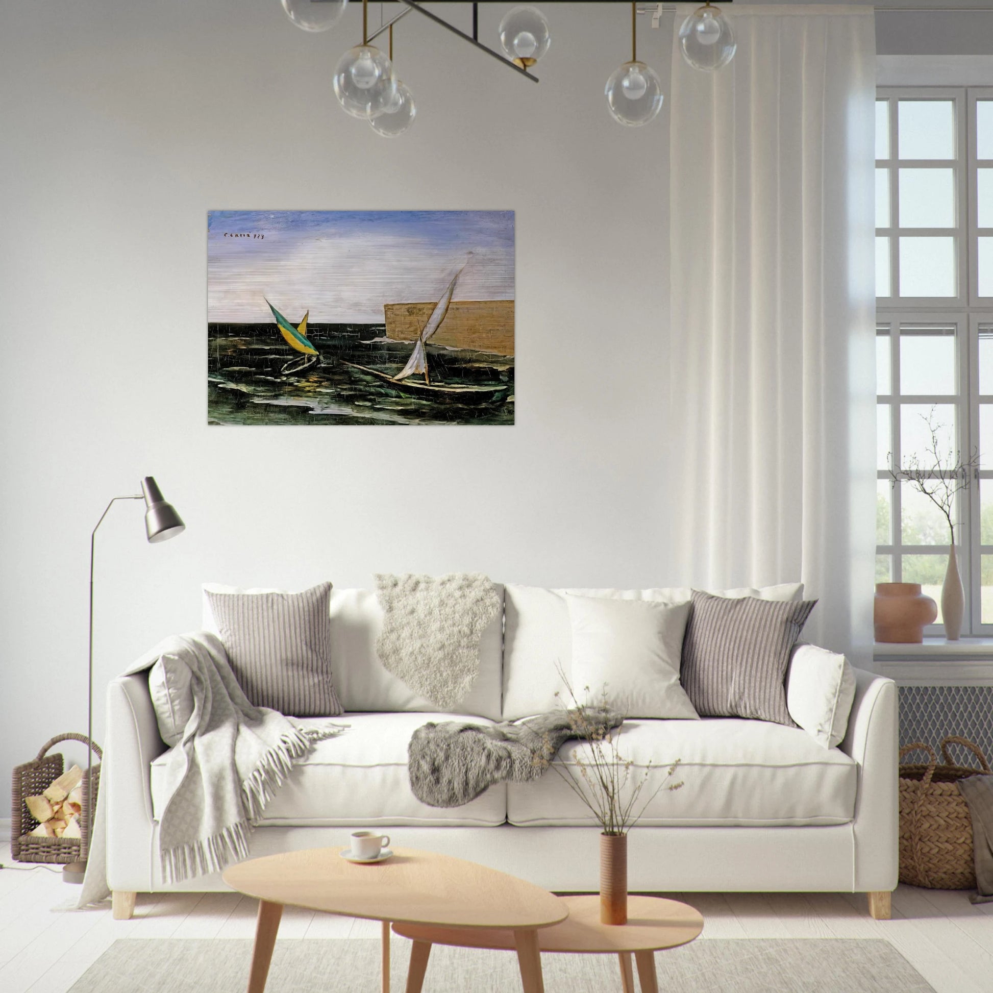 VELE NEL PORTO - Carlo Carra Brushed Aluminum Print - 70x100 cm / 28x40 inches | Carlo Carra Aluminum Print | Carlo Carra Prints