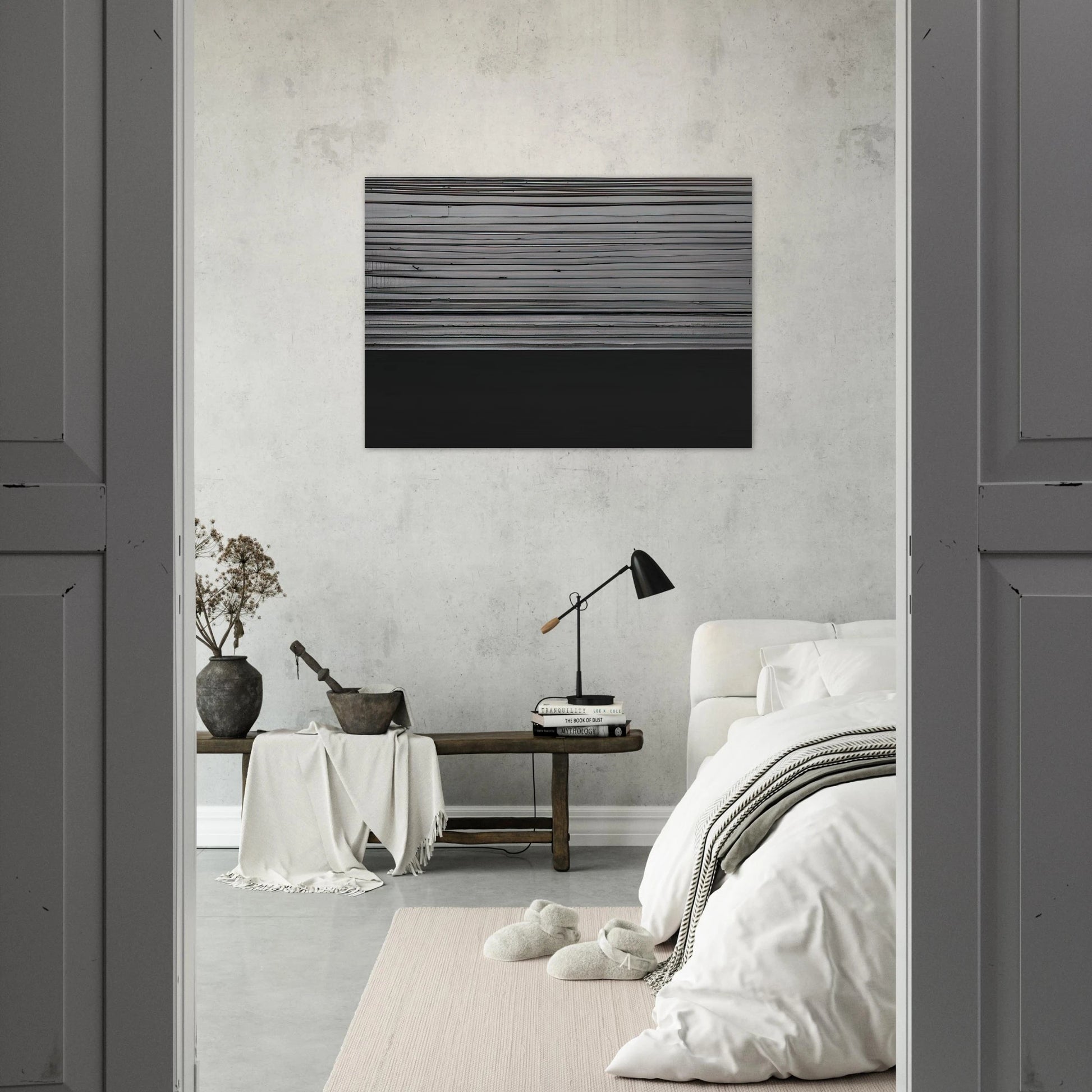 Peinture 12 November 2008 diptyque - 2008 - Pierre Soulages Brushed Aluminum Print - 70x100 cm / 28x40 inches | Pierre Soulages Aluminum Print | Pierre Soulages Prints