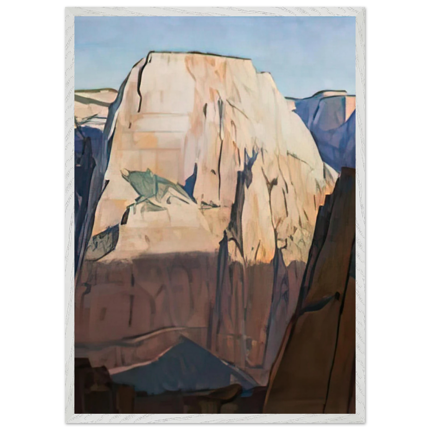 Maynard Dixon - GREAT WHITE THRONE ZION CANYON UTAH 1933 Wall art - A2 (42 x 59.4  cm) - Premium Wooden Framed Poster With Fine Art Paper-canvas - White frame