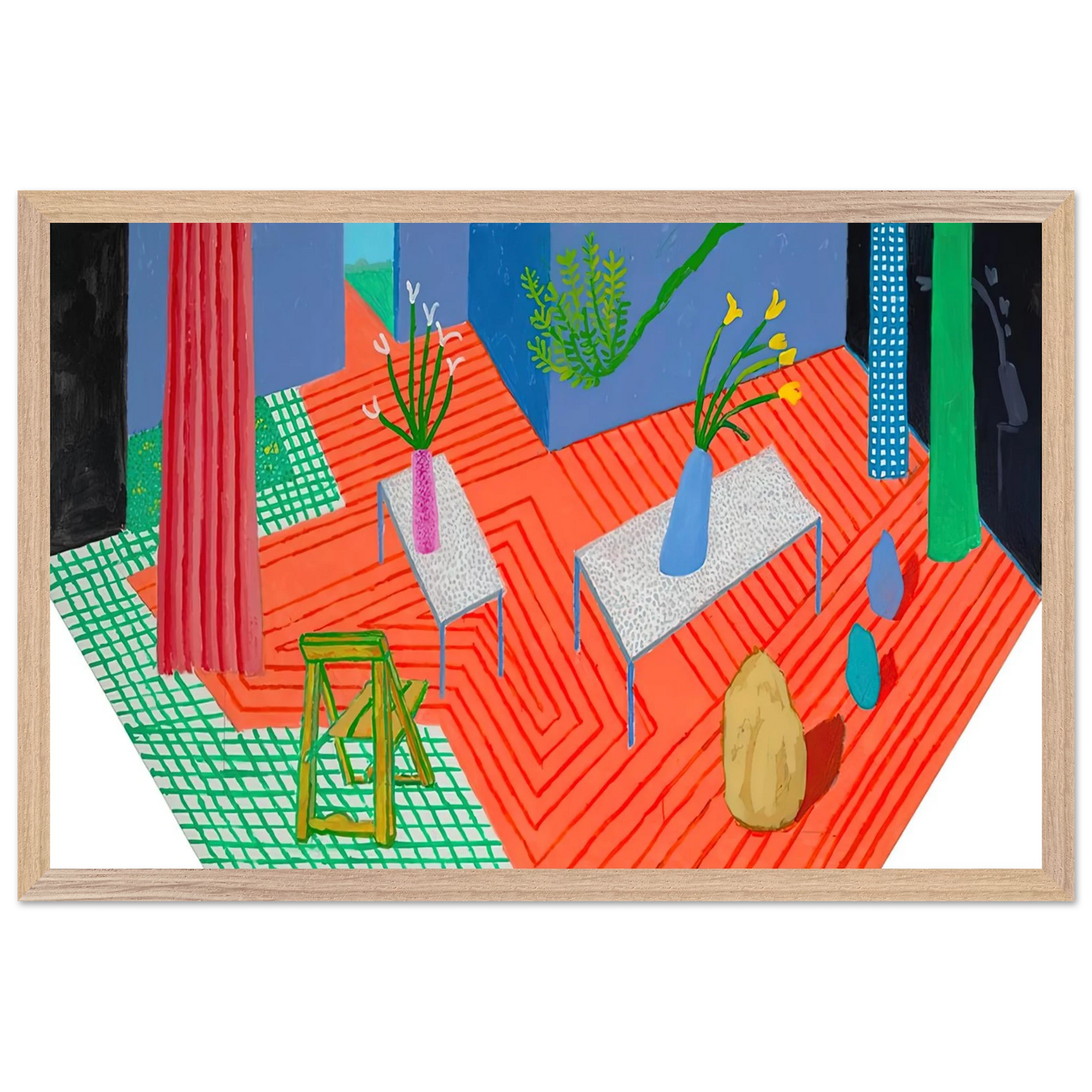 David Hockney - David Hockney Wall art - 50x70 cm / 20x28 inches - Premium Wooden Framed Poster With Fine Art Paper-canvas - Black frame