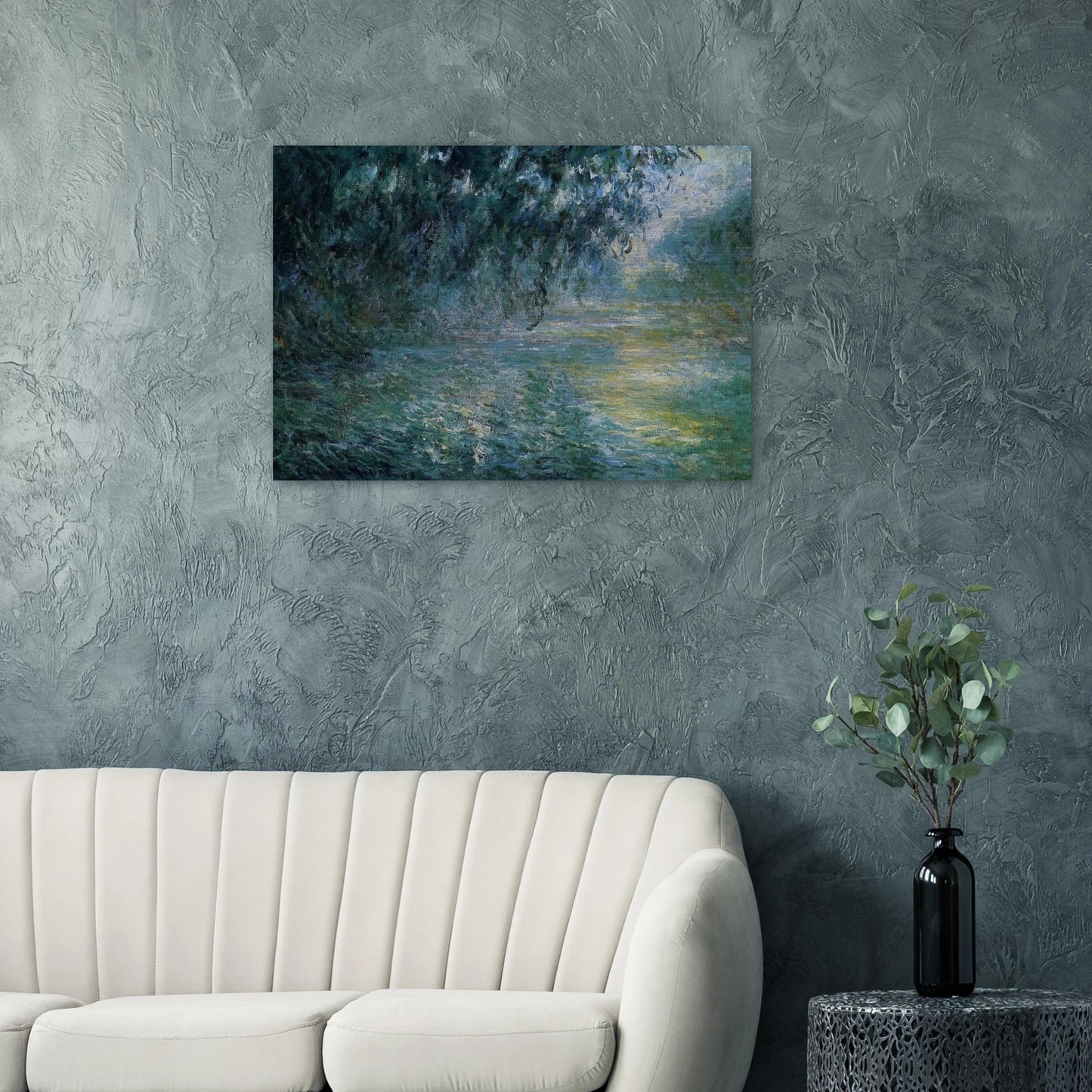 Morning on the Seine in the Rain - claude monet Brushed Aluminum Print - 70x100 cm / 28x40 inches | claude monet Aluminum Print | claude monet Prints