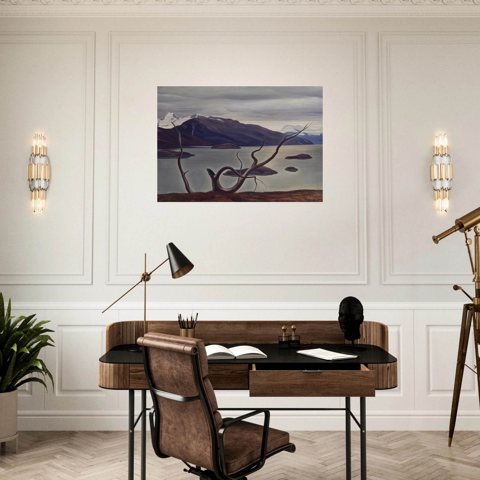 Admiralty Sound, Tierra Del Fuego - Rockwell Kent Brushed Aluminum Print - 70x100 cm / 28x40 inches | Rockwell Kent Aluminum Print | Rockwell Kent Prints