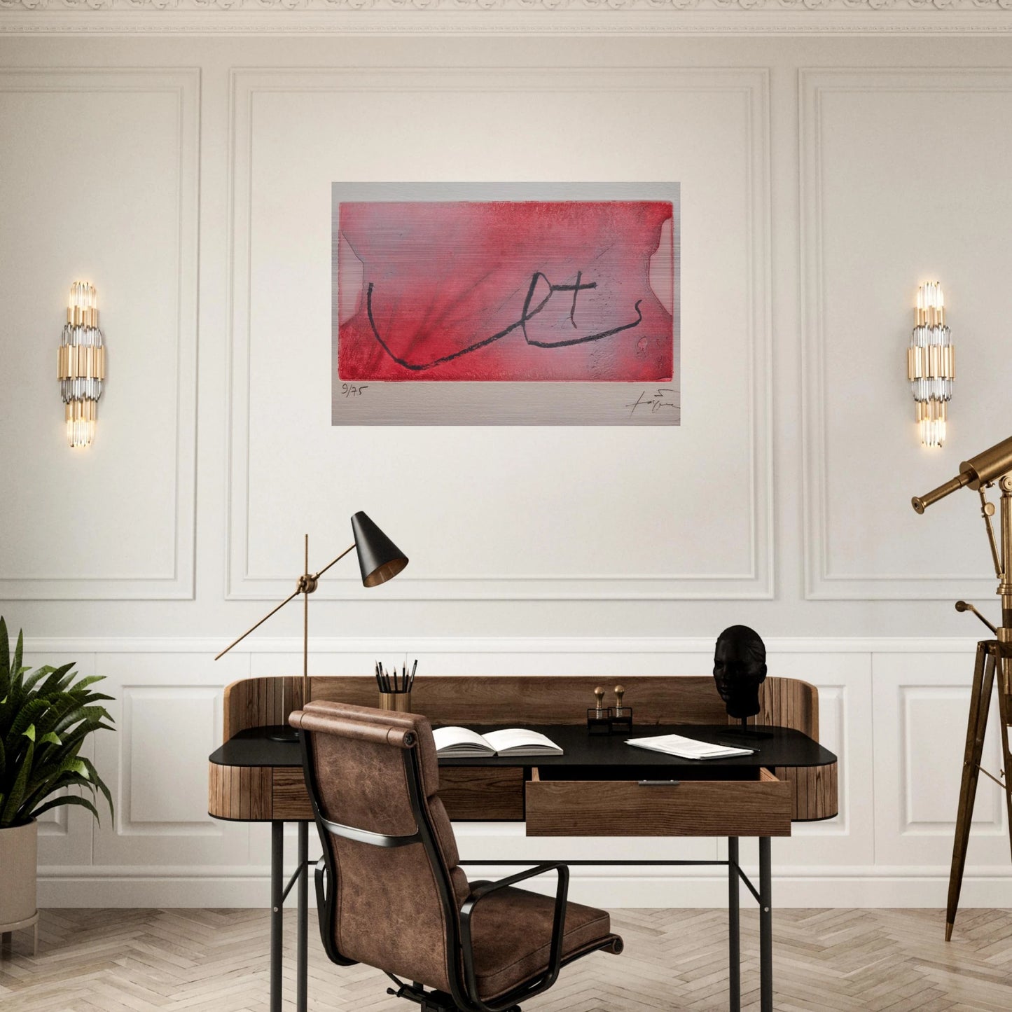 SEINS 1984 - Antoni Tapies Brushed Aluminum Print - 70x100 cm / 28x40 inches | Antoni Tapies Aluminum Print | Antoni Tapies Prints