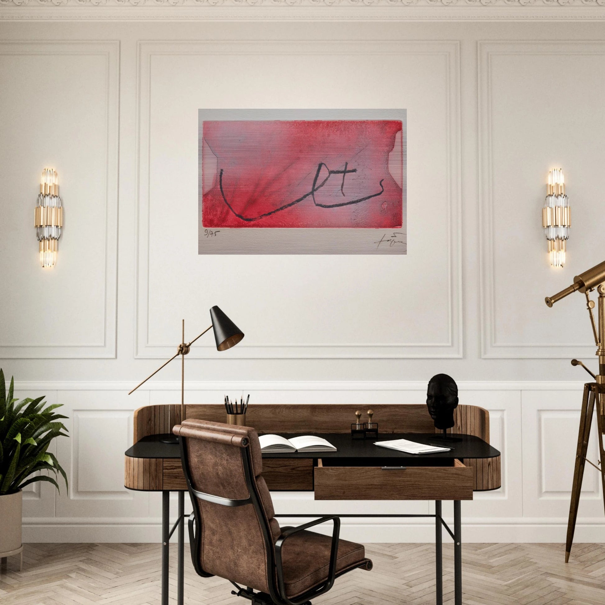 SEINS 1984 - Antoni Tapies Brushed Aluminum Print - 70x100 cm / 28x40 inches | Antoni Tapies Aluminum Print | Antoni Tapies Prints