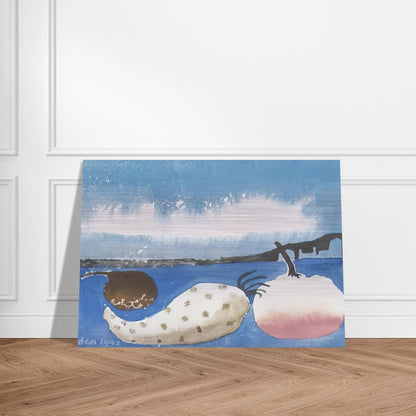 Fruit by the shore - 1992 - Mary Fedden Brushed Aluminum Print - 70x100 cm / 28x40 inches | Mary Fedden Aluminum Print | Mary Fedden Prints