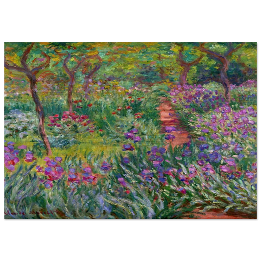 The Iris Garden at Giverny - claude monet Brushed Aluminum Print - 70x100 cm / 28x40 inches | claude monet Aluminum Print | claude monet Prints