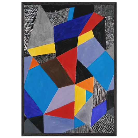 Farbformen und Struktuten - 1953 - Johannes Itten 70x100 cm / 28x40 inches Framed Art Print – Black Wooden Frame