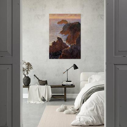 Rocks at Belle-Ile, Port-Domois - claude monet Brushed Aluminum Print - 70x100 cm / 28x40 inches | claude monet Aluminum Print | claude monet Prints