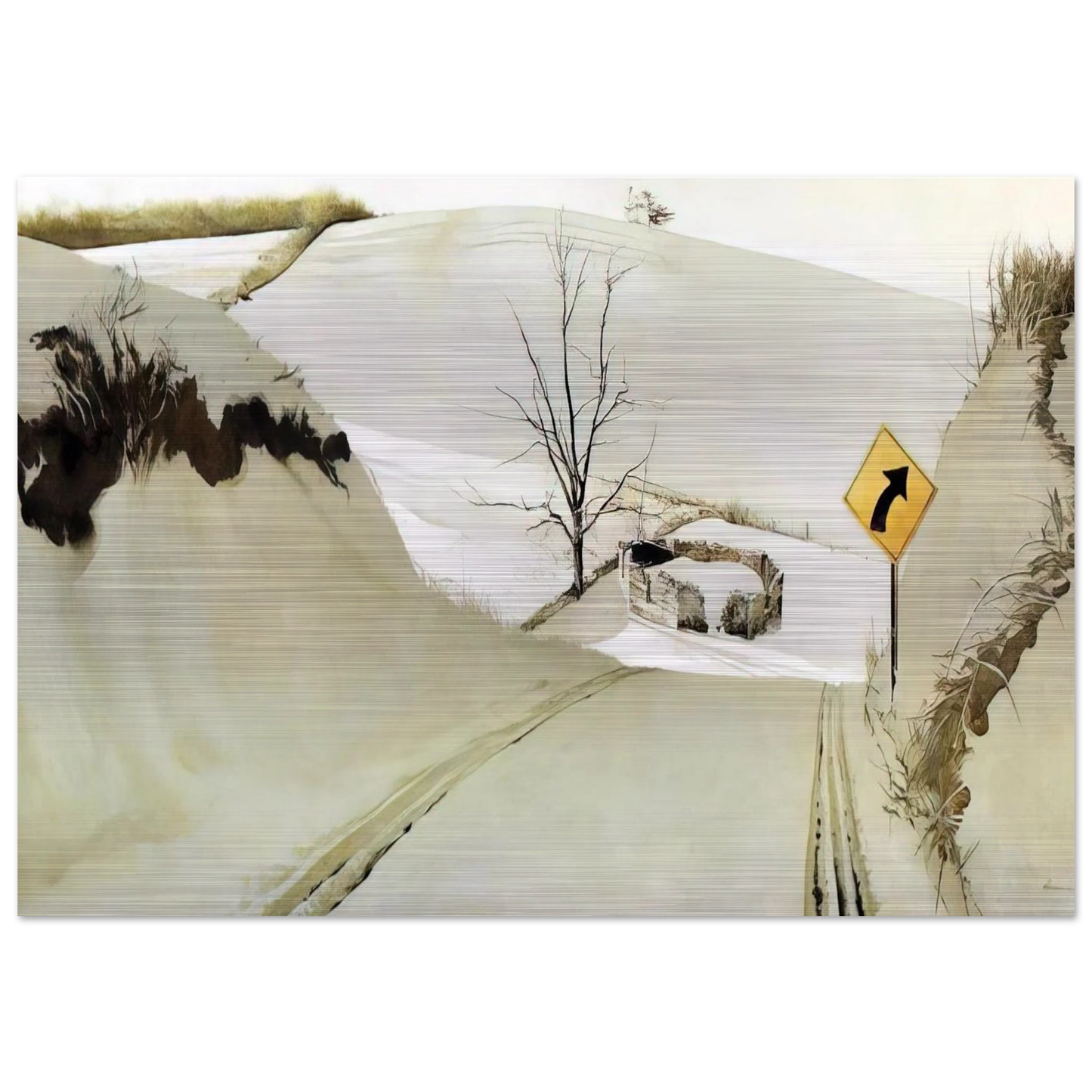 RING ROAD - Andrew Wyeth Brushed Aluminum Print - 70x100 cm / 28x40 inches | Andrew Wyeth Aluminum Print | Andrew Wyeth Prints
