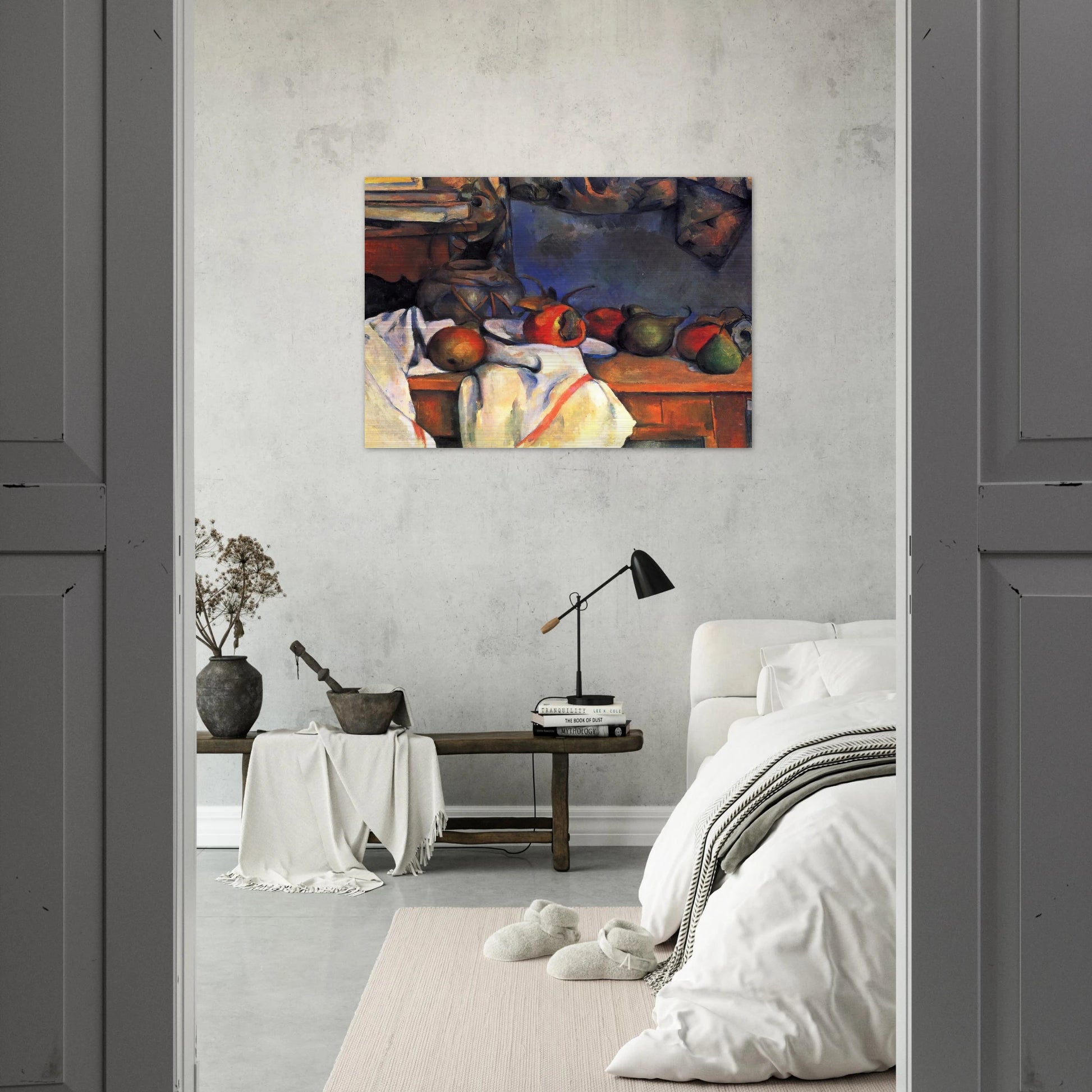 Still Life with Pomegranate and Pears - Paul Cézanne Brushed Aluminum Print - 70x100 cm / 28x40 inches | Paul Cézanne Aluminum Print | Paul Cézanne Prints
