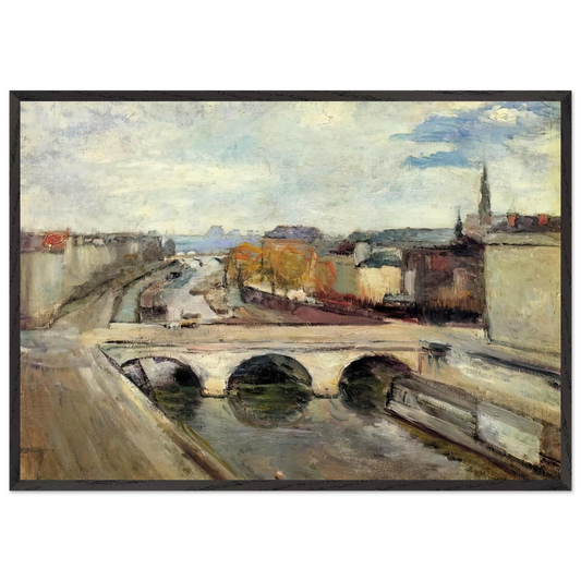 THE POT SAINT MICHEL IN PARIS 1900 - Henri Matisse 70x100 cm / 28x40 inches Framed Art Print – Black Wooden Frame