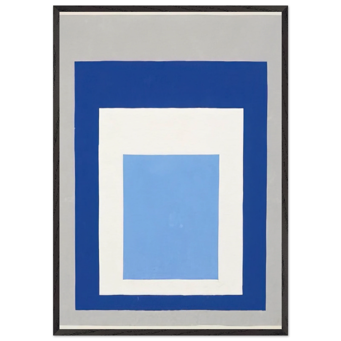 HOMAGE TO THE SQUARE BLUE WHITE GREY 1951 - Josef Albers 70x100 cm / 28x40 inches Framed Art Print – Black Wooden Frame